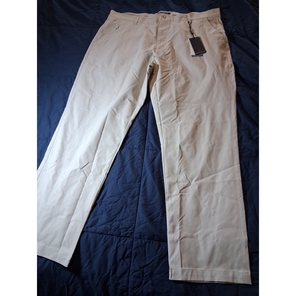 Men's Michel Rouen‎ Proflex Golf Pants Silver Gray 38x30 Performance Stretch